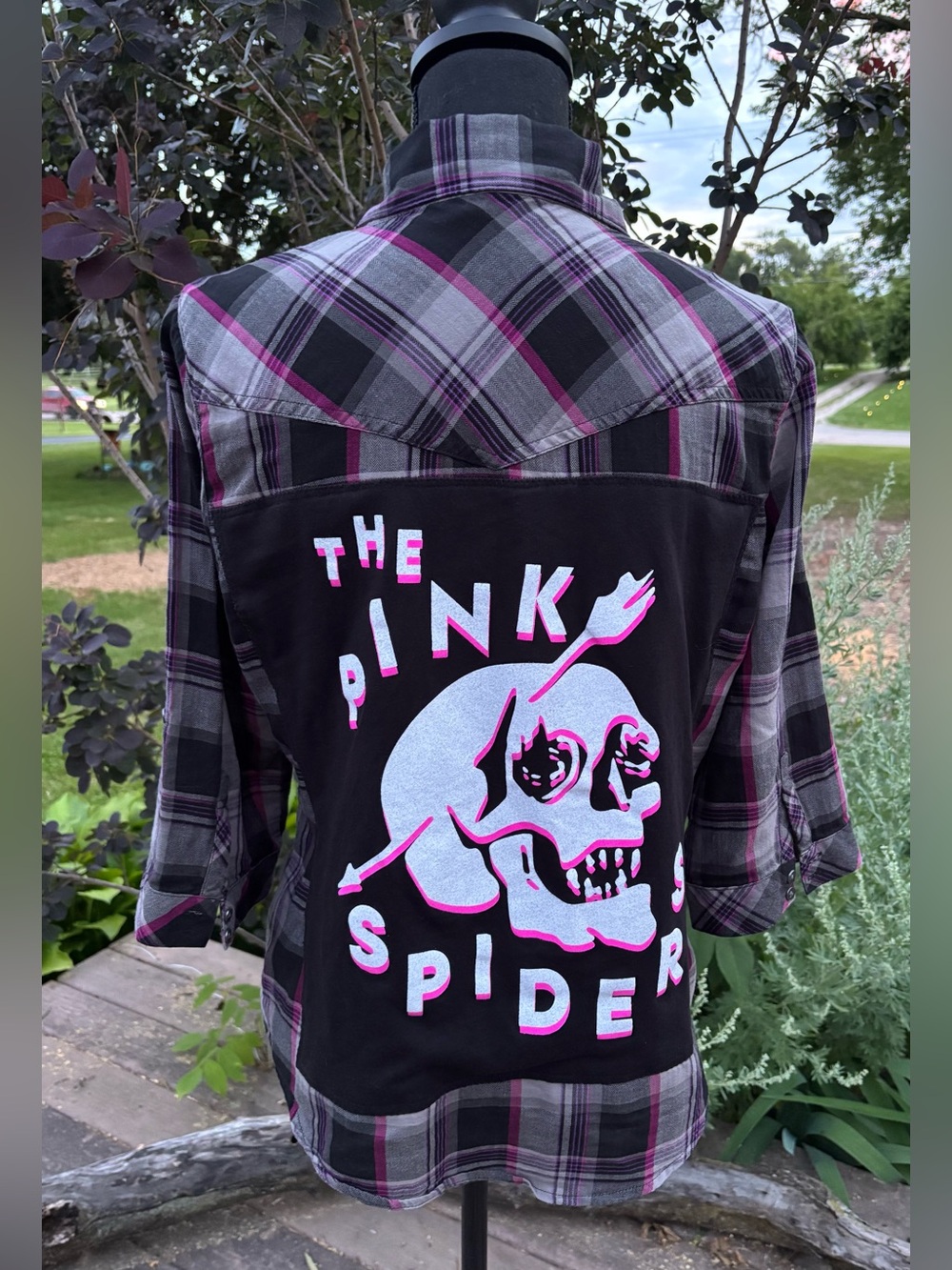 The Pink Spiders upcycled button up shirt